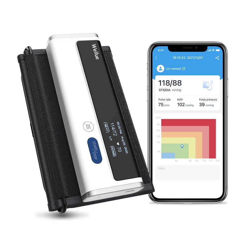 VIATOM Armfit Upper Arm Blood Pressure Machines for Home Use Bluetooth, Digital Automatic Blood Pressure Monitor with Large Cuff, Portable Wireless Cuff On The Go with Apple & Android APP Apple Health - Image 1